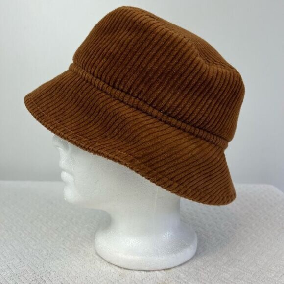 Zara Brown Corduroy Bucket Hat Size Small Unisex Women’s Men’s Summer - Picture 1 of 8